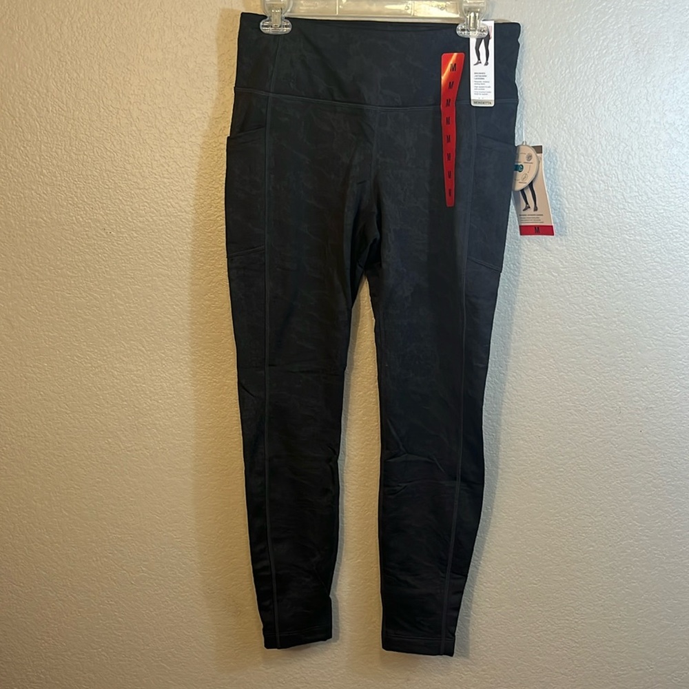 Mondetta Brushed Blk NEW Med Jacquard Legging